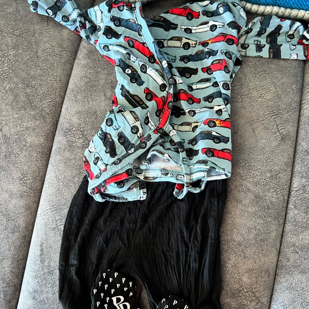 Posh Peanut miles kimono set Blue and Red Kids Matching Set